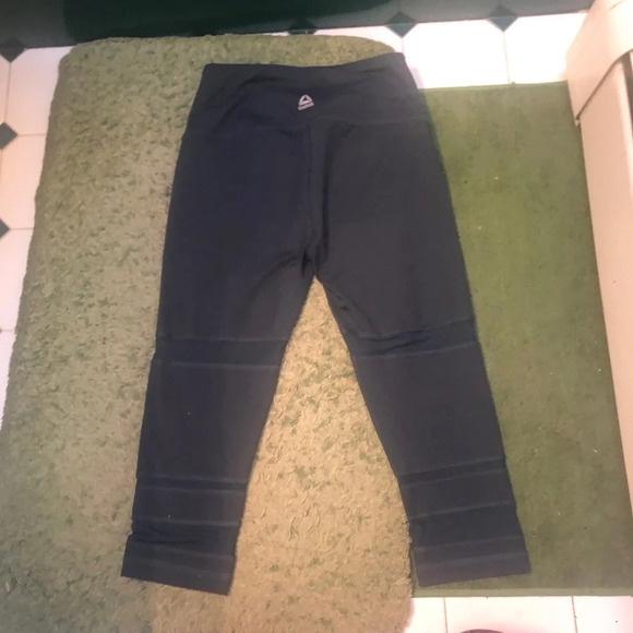 REEBOK TEAL MESH CROPPED ACTIVE LEGGINGS - Picture 7 of 7